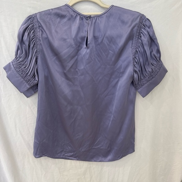Rebecca Taylor Silk Blouse NWT $295 lilac/ purple gorgeous short sleeve sz small - Picture 7 of 7